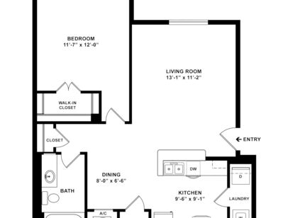 Buttonwood 1x1 2d floorplan