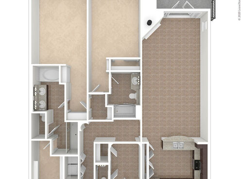 2x2.5D 3D Unfurnished