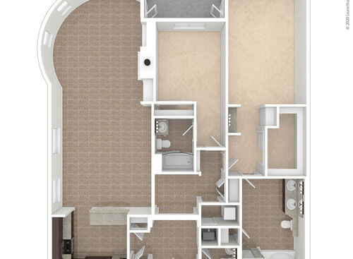 2x2.5D1 3D Unfurnished