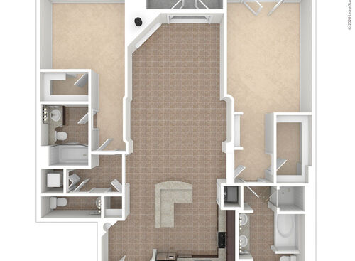 2x2.5F 3D Unfurnished