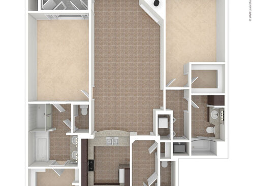 2x2.5F1 3D Unfurnished