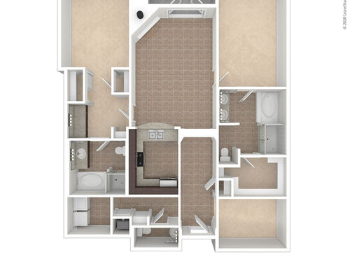 2x2.5DenB 3D Unfurnished