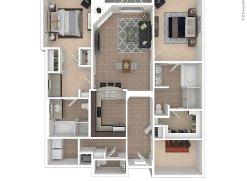2x2.5DenB 3D furnished