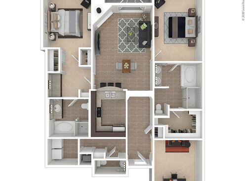 2x2.5DenB1 3D Furnished
