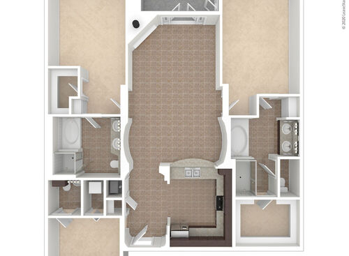 2x2.5Den E 3D Unfurnished