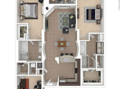 2x2.5DenE 3D Furnished