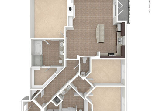 2x2-5.5DenC 3D Unfurnised