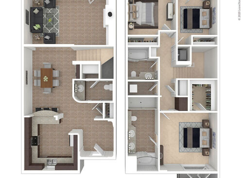 3x2.5THJ1 3D Furnished