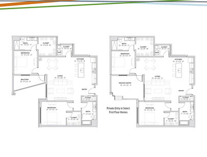 Parker: Beds - 2: Baths - 2: SqFt Range - 1424 to 1424