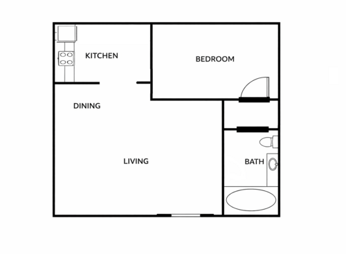1x1D: Beds - 1: Baths - 1: SqFt Range - 540 to 540