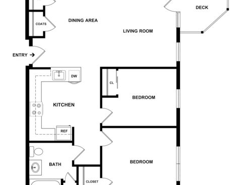 Affordable 2 Bedroom (High Home): Beds - 2: Baths - 1: SqFt Range - 902 to 902