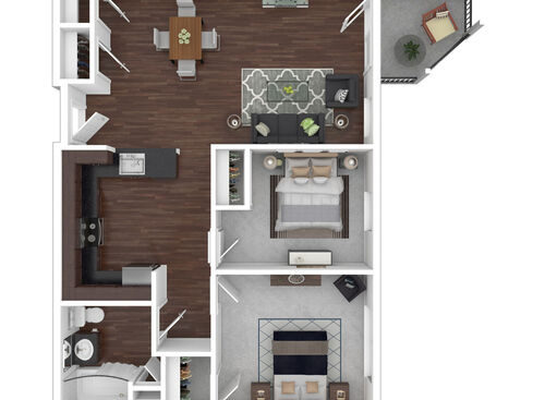 Affordable 2 Bedroom (High Home): Beds - 2: Baths - 1: SqFt Range - 902 to 902