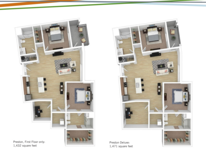 Preston: Beds - 2: Baths - 2: SqFt Range - 1432 to 1432