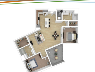 Nolan: Beds - 2: Baths - 2: SqFt Range - 1370 to 1370