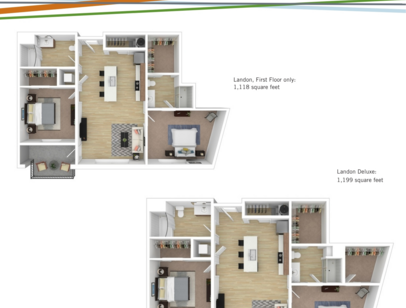 Landon: Beds - 2: Baths - 2: SqFt Range - 1118 to 1118