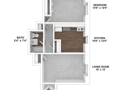 B13R - 1 Bedroom 1 Bathroom: Beds - 1: Baths - 1: SqFt Range - 784 to