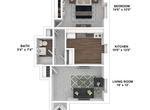 B13R - 1 Bedroom 1 Bathroom: Beds - 1: Baths - 1: SqFt Range - 784 to