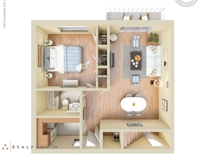 One Bedroom  One Bath: Beds - 1: Baths - 1: SqFt Range - 600 to 600