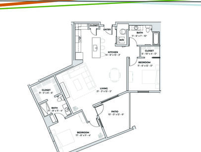 Nolan: Beds - 2: Baths - 2: SqFt Range - 1370 to 1370