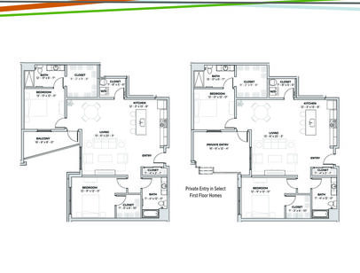 Parker: Beds - 2: Baths - 2: SqFt Range - 1424 to 1424