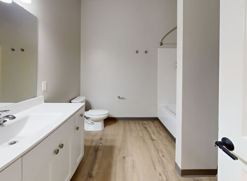 Bathroom 2  in loft apartment at Lofts at 128 located in downtown Hastings, MI