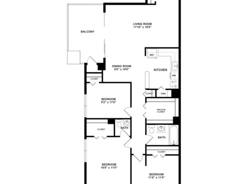 Lafayette - 3 Beds, 1.5 Baths, 1065 sf