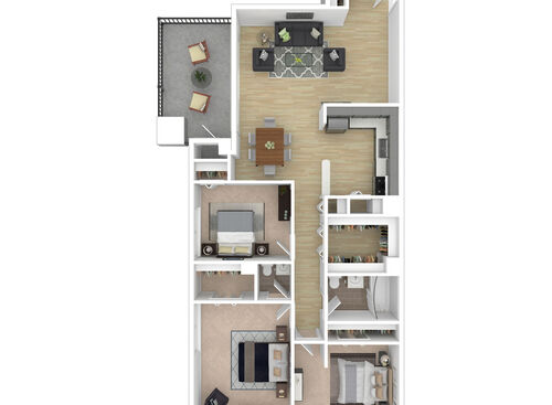 Lafayette - 3 Beds, 1.5 Baths, 1065 sf