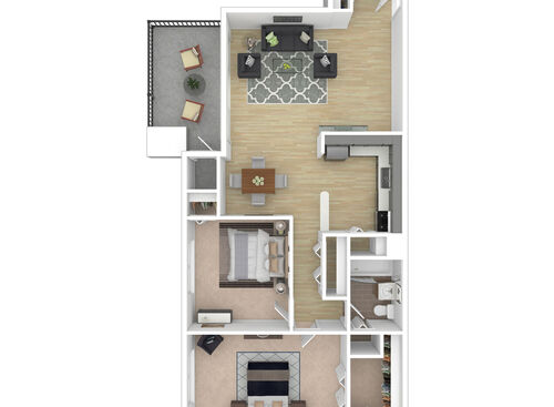 Lafayette - 2 Beds, 1 Baths, 893 sf