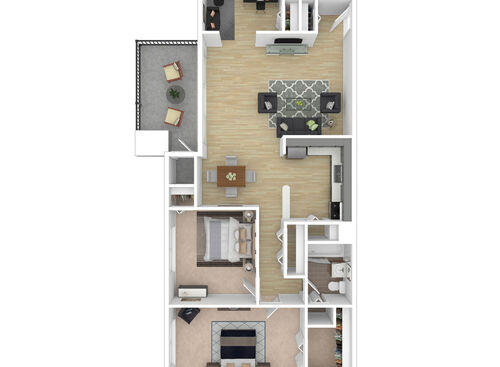 Lafayette - 2 Beds with Den, 1 Baths, 1015 sf