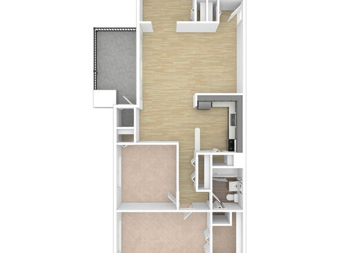 Lafayette - 2 Beds with Den, 1 Baths, 1015 sf