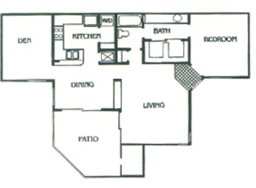 E Plan: Beds - 1: Baths - 1: SqFt Range - 980 to 980