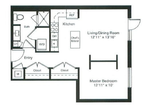 Studio 697: Beds - Studio: Baths - 1: SqFt Range - 697 to 697