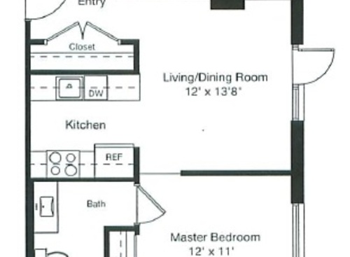 Studio 594: Beds - Studio: Baths - 1: SqFt Range - 594 to 711