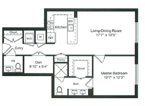 1 Bed/Den/1.5 Bath 934: Beds - 1: Baths - 1.5: SqFt Range - 934 to 934