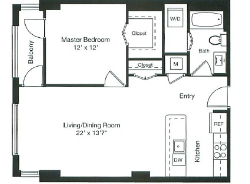 1 Bed/1 Bath 805: Beds - 1: Baths - 1: SqFt Range - 805 to 805