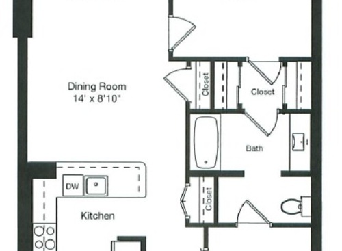 1 Bed/Den/1 Bath 908: Beds - 1: Baths - 1: SqFt Range - 908 to 908