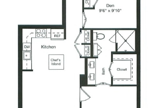 1 Bed/Den/2 Bath 1162: Beds - 1: Baths - 2: SqFt Range - 1162 to 1162