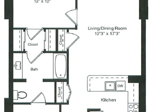 1 Bed/Den/1 Bath 857: Beds - 1: Baths - 1: SqFt Range - 857 to 857