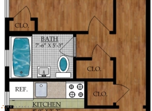 One Bedroom One Bath B: Beds - 1: Baths - 1: SqFt Range - 545 to 545