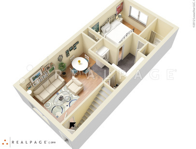 One Bedroom One Bath: Beds - 1: Baths - 1: SqFt Range - 628 to 628
