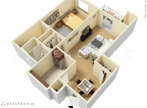One Bedroom One Bath: Beds - 1: Baths - 1: SqFt Range - 705 to 705