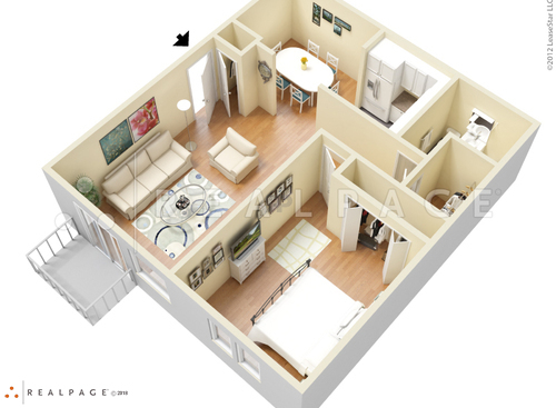 One Bedroom: Beds - 1: Baths - 1: SqFt Range - 710 to 710