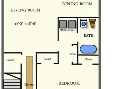 One Bedroom One Bath: Beds - 1: Baths - 1: SqFt Range - 850 to 850