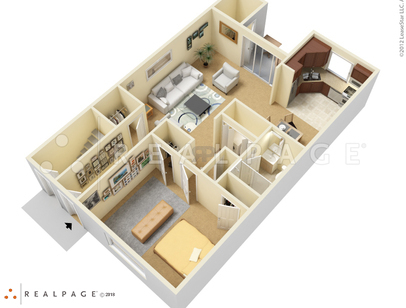 One Bedroom One Bath W/D: Beds - 1: Baths - 1: SqFt Range - 850 to 850