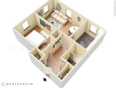 Junior One Bedroom One Bath: Beds - 1: Baths - 1: SqFt Range - 648 to 648