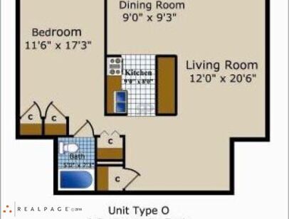 One Bedroom One Bath O: Beds - 1: Baths - 1: SqFt Range - 689 to 689