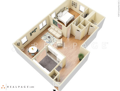One Bedroom One Bath C: Beds - 1: Baths - 1: SqFt Range - 901 to 901