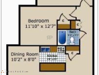 Two Bedroom One Bath A: Beds - 2: Baths - 1: SqFt Range - 1110 to 1110