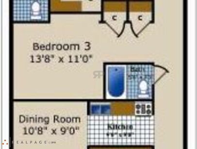 Three Bedroom Two Bath K: Beds - 3: Baths - 2: SqFt Range - 1327 to 1327