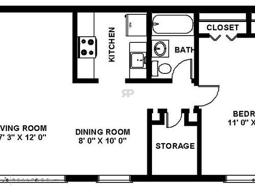 1 Bed 1 Bath Garden: Beds - 1: Baths - 1: SqFt Range - 660 to 660